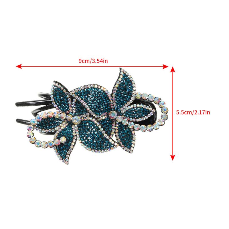 Rhinestone Flower Hair Claw Clip Non Slip Strong Hold Grip Hair Jaw Clip