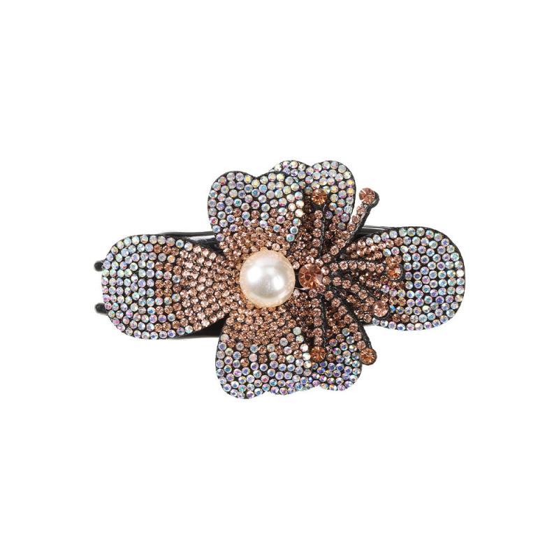 Rhinestone Flower Hair Claw Clip Non Slip Strong Hold Grip Hair Jaw Clip