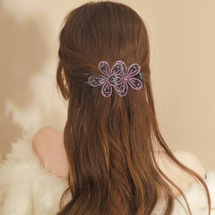 Rhinestone Flower Hair Claw Clip Non Slip Strong Hold Grip Hair Jaw Clip