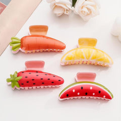 2pcs Fruit Series Hair Clip Acrylic Hair Clip PVC Watermelon Strawberry Shape