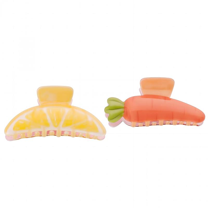 2pcs Fruit Series Hair Clip Acrylic Hair Clip PVC Watermelon Strawberry Shape