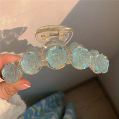 Camellia Flower Hair Claw Clips No Slip Hair Clamp for Women Girls
