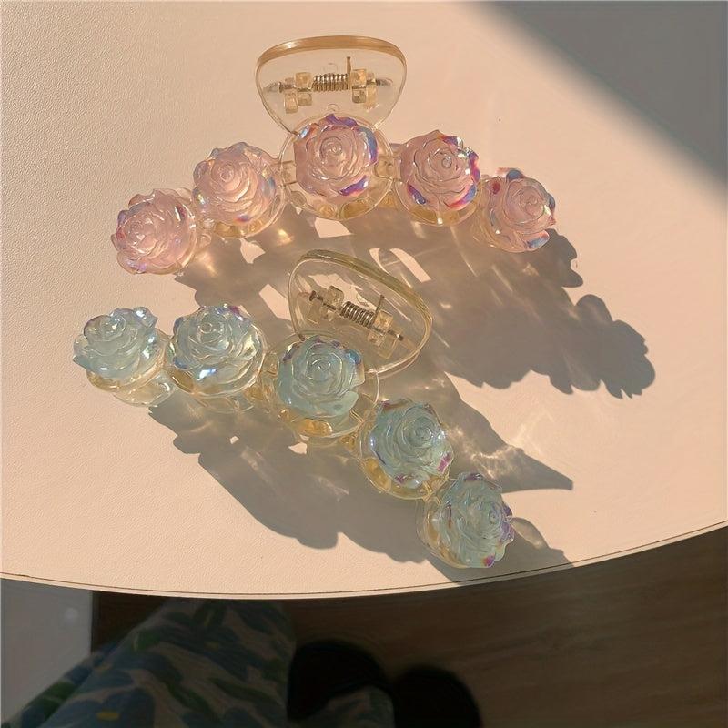 Camellia Flower Hair Claw Clips No Slip Hair Clamp for Women Girls