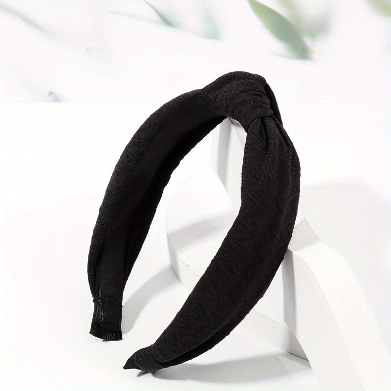Solid Cross Knotted Headband Elastic Hair Band for Women and Girls