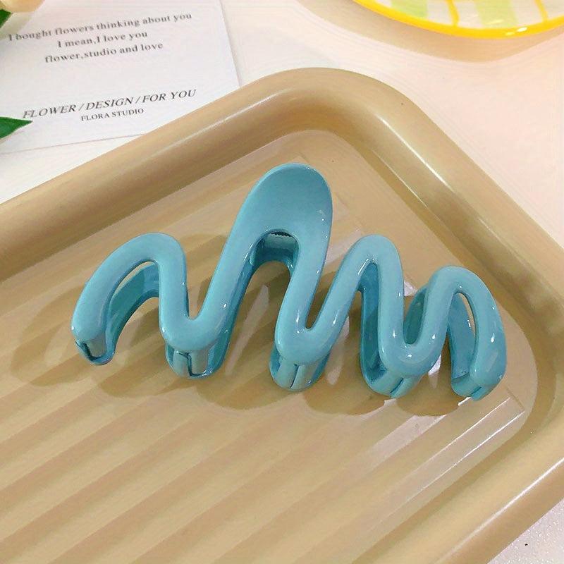 Candy Hair Claw Wavy Hair Claw Style Solid Shark Claw