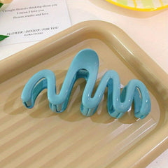 Candy Hair Claw Wavy Hair Claw Style Solid Shark Claw