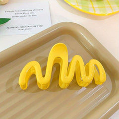 Candy Hair Claw Wavy Hair Claw Style Solid Shark Claw