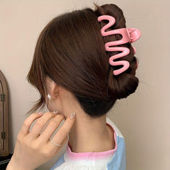 Candy Hair Claw Wavy Hair Claw Style Solid Shark Claw
