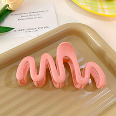Candy Hair Claw Wavy Hair Claw Style Solid Shark Claw
