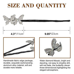 Rhinestone Butterfly Hair Bun Maker Hair Accessory