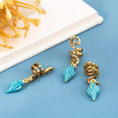 10pcs Conch Shape Hair Beads Oceans Series Hair Rings