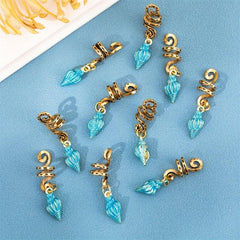 10pcs Conch Shape Hair Beads Oceans Series Hair Rings