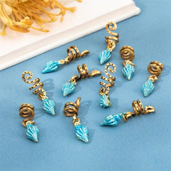 10pcs Conch Shape Hair Beads Oceans Series Hair Rings
