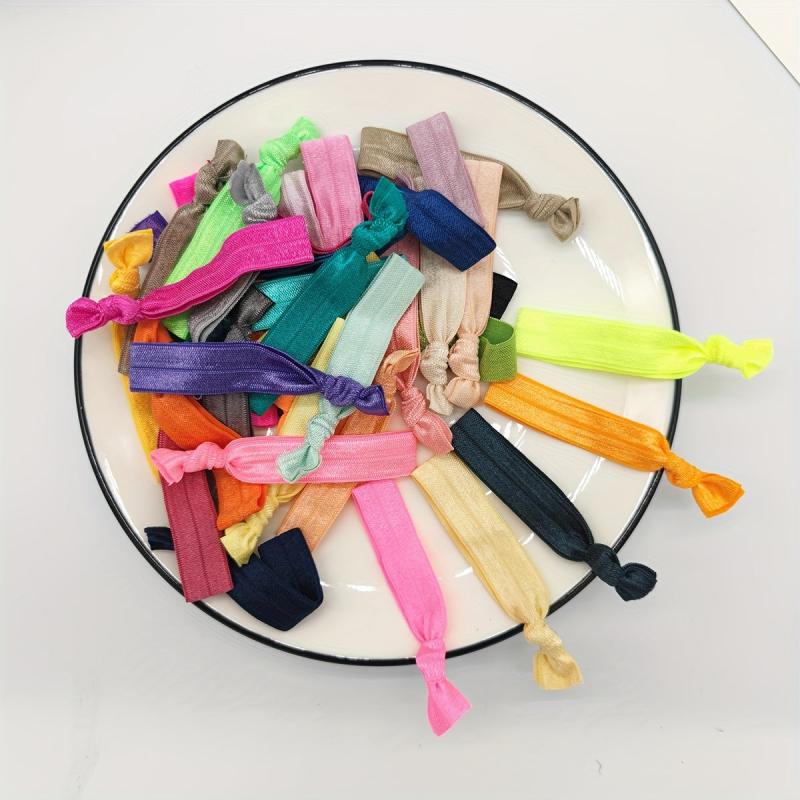 50pcs Ribbon Hair Tie Knotted Hair Rope Ponytail Holder Hair Tie Women