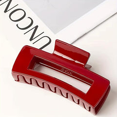 Vintage Square Hair Claw Minimalist Solid Banana Clip Headwear