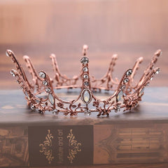 Vintage Golden Queen Princess Tiaras Crowns Crystal Rhinestone Diadems
