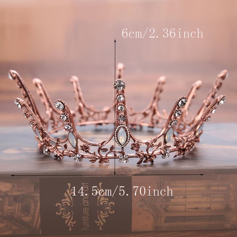Vintage Golden Queen Princess Tiaras Crowns Crystal Rhinestone Diadems
