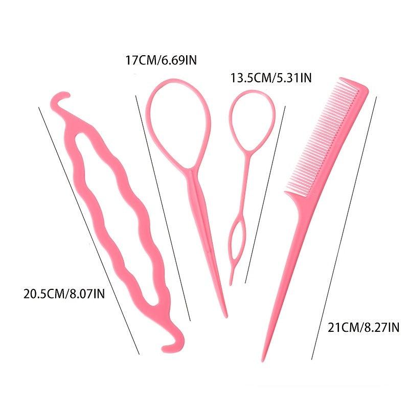 4pcs Hair Loop Styling French Braid Tool Set