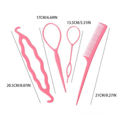4pcs Hair Loop Styling French Braid Tool Set