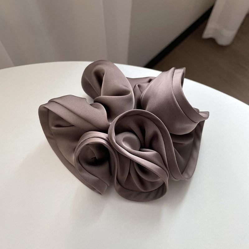 Large Ruffles Scrunchies Satin Hair Rope Ponytail Holder