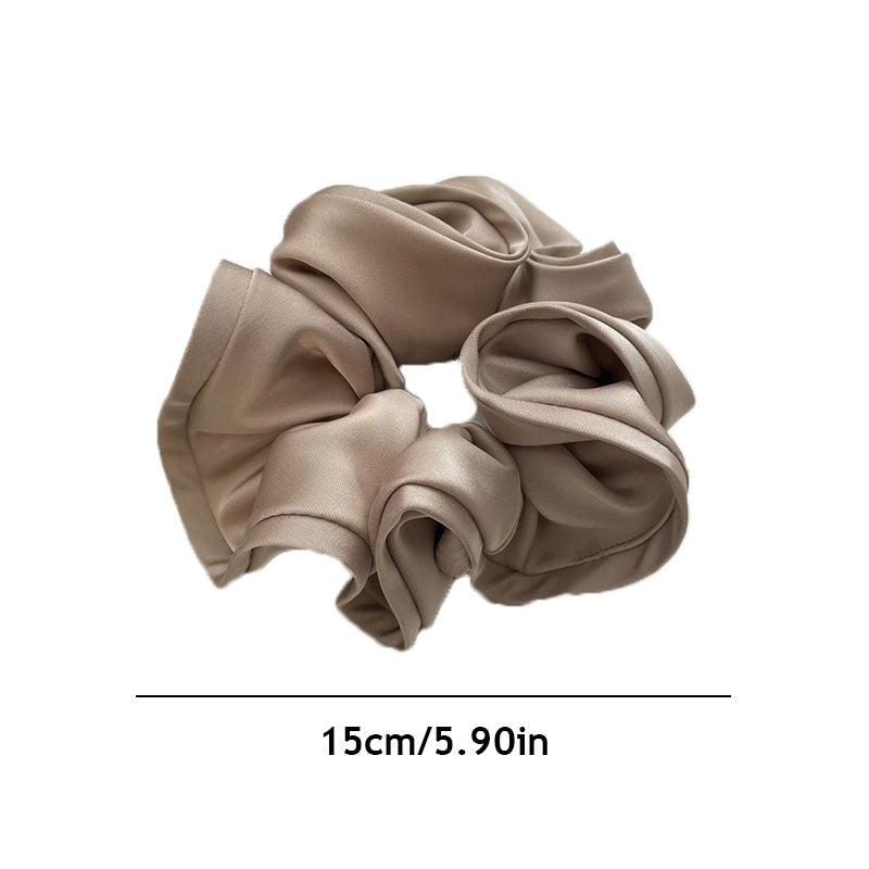 Large Ruffles Scrunchies Satin Hair Rope Ponytail Holder