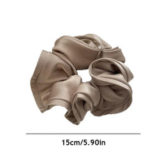 Large Ruffles Scrunchies Satin Hair Rope Ponytail Holder