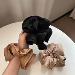 Large Ruffles Scrunchies Satin Hair Rope Ponytail Holder