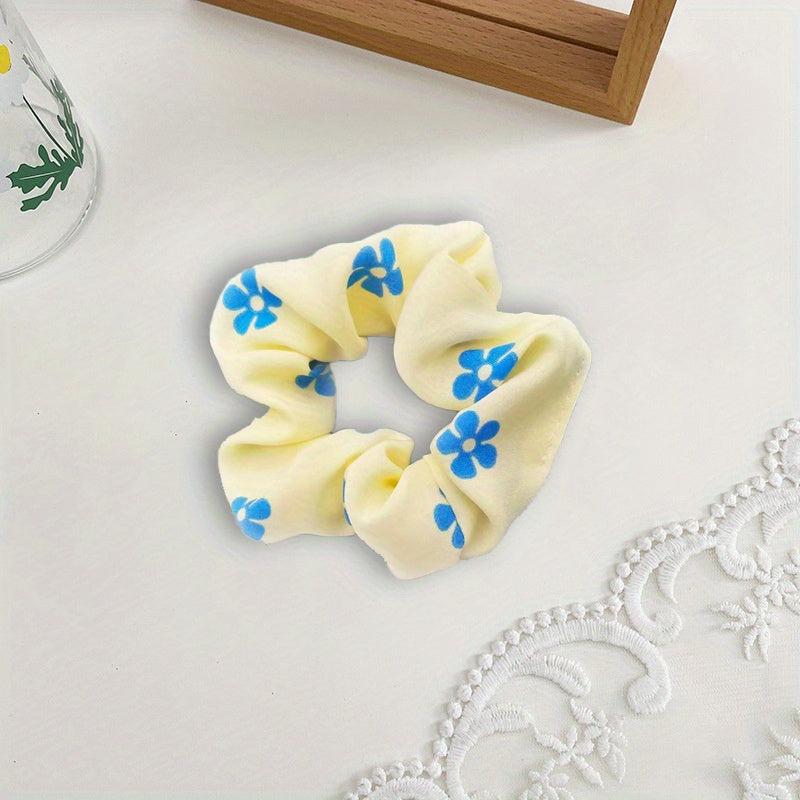 Floral Bow Hair Scrunchies Hair Accessories For Women Style