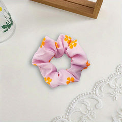 Floral Bow Hair Scrunchies Hair Accessories For Women Style