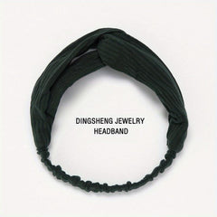 Solid Twist Knotted Boho Headband Stretchy Hair Bands For Girls Women
