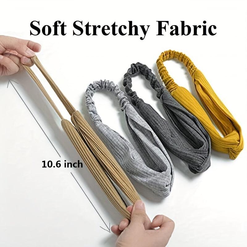 Solid Twist Knotted Boho Headband Stretchy Hair Bands For Girls Women