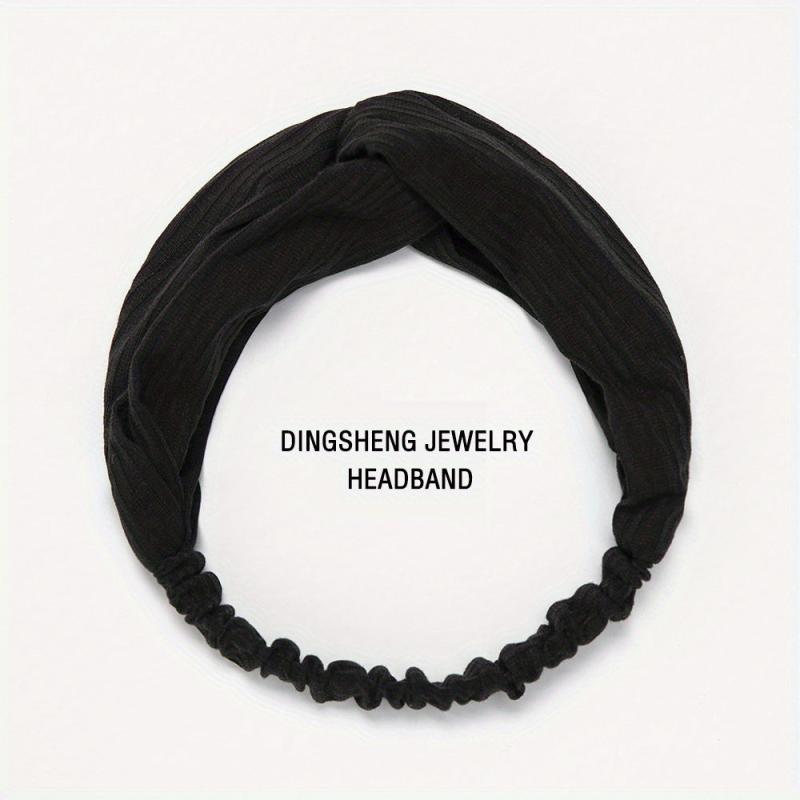 Solid Twist Knotted Boho Headband Stretchy Hair Bands For Girls Women