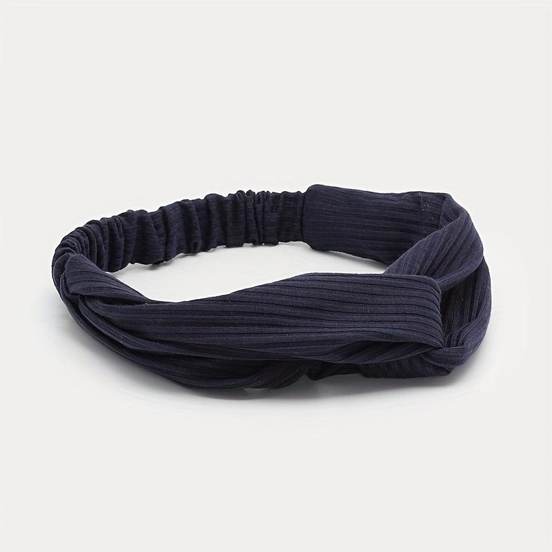 Solid Twist Knotted Boho Headband Stretchy Hair Bands For Girls Women