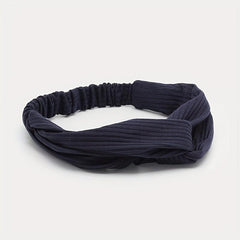 Solid Twist Knotted Boho Headband Stretchy Hair Bands For Girls Women