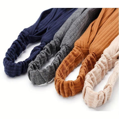 Solid Twist Knotted Boho Headband Stretchy Hair Bands For Girls Women