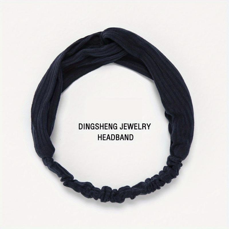 Solid Twist Knotted Boho Headband Stretchy Hair Bands For Girls Women