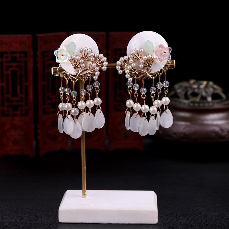 Vintage Metal U-shaped Hairpin with Tassel for Women