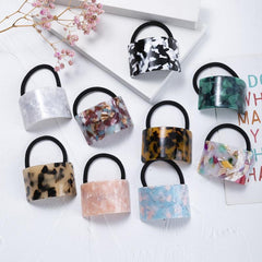 Acetic Hair Tie Geometric Semicircle Buckle Elastic Hair Rope