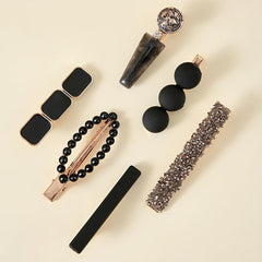 6pcs Zircon Embossed Hair Clip Hair Accessories Strong Hold Daily Party