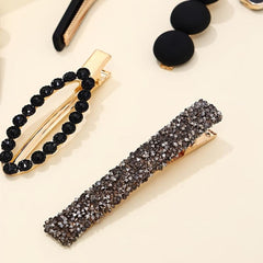 6pcs Zircon Embossed Hair Clip Hair Accessories Strong Hold Daily Party