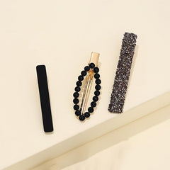 6pcs Zircon Embossed Hair Clip Hair Accessories Strong Hold Daily Party