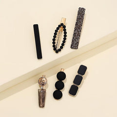 6pcs Zircon Embossed Hair Clip Hair Accessories Strong Hold Daily Party