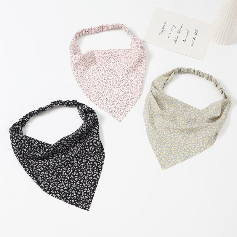 Floral Headband Elastic Triangle Scarf Hair Accessories For Women