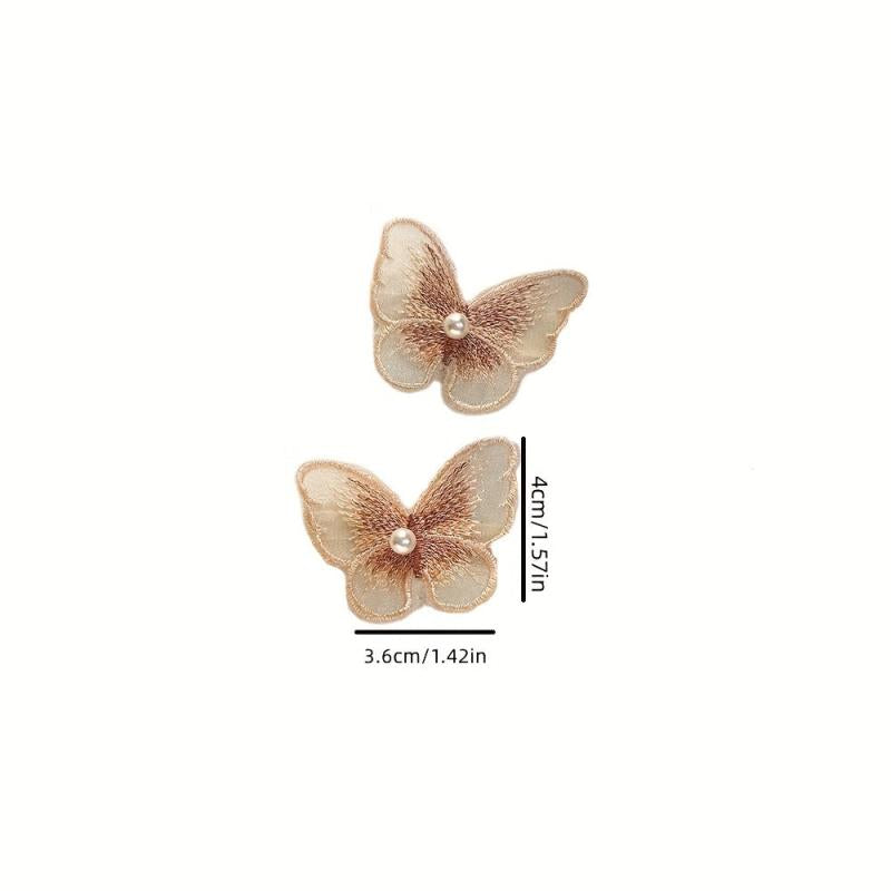 Embroidered Butterfly Duck Billed Hair Clip for Women Girls