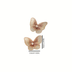 Embroidered Butterfly Duck Billed Hair Clip for Women Girls