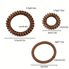 12pcs Spiral Hair Tie Scrunchies Metal Elastic Bands Ponytail Holder