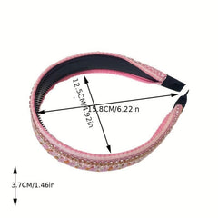 Boho Rhinestone Pearl Knitted Headband Sequin Hair Accessory