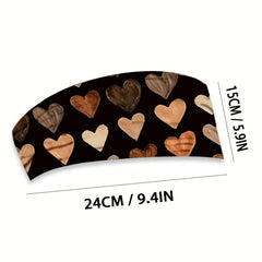 Boho Heart Pattern Wide Headband Bandana
