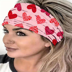 Boho Heart Pattern Wide Headband Bandana