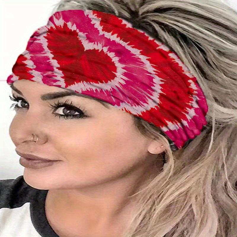 Boho Heart Pattern Wide Headband Bandana